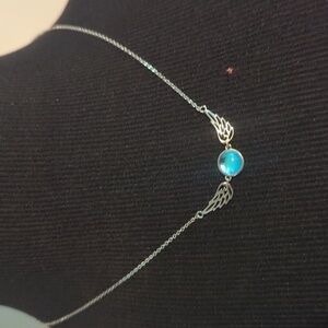 Sterling silver Moonstone Angel wings necklace NEW